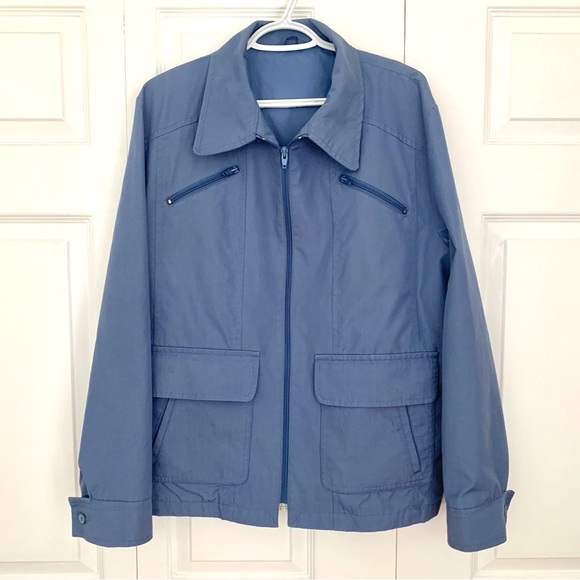 LONDON FOG Vintage Men’s Slate Blue Water Repellent Jacket - Picture 1 of 6